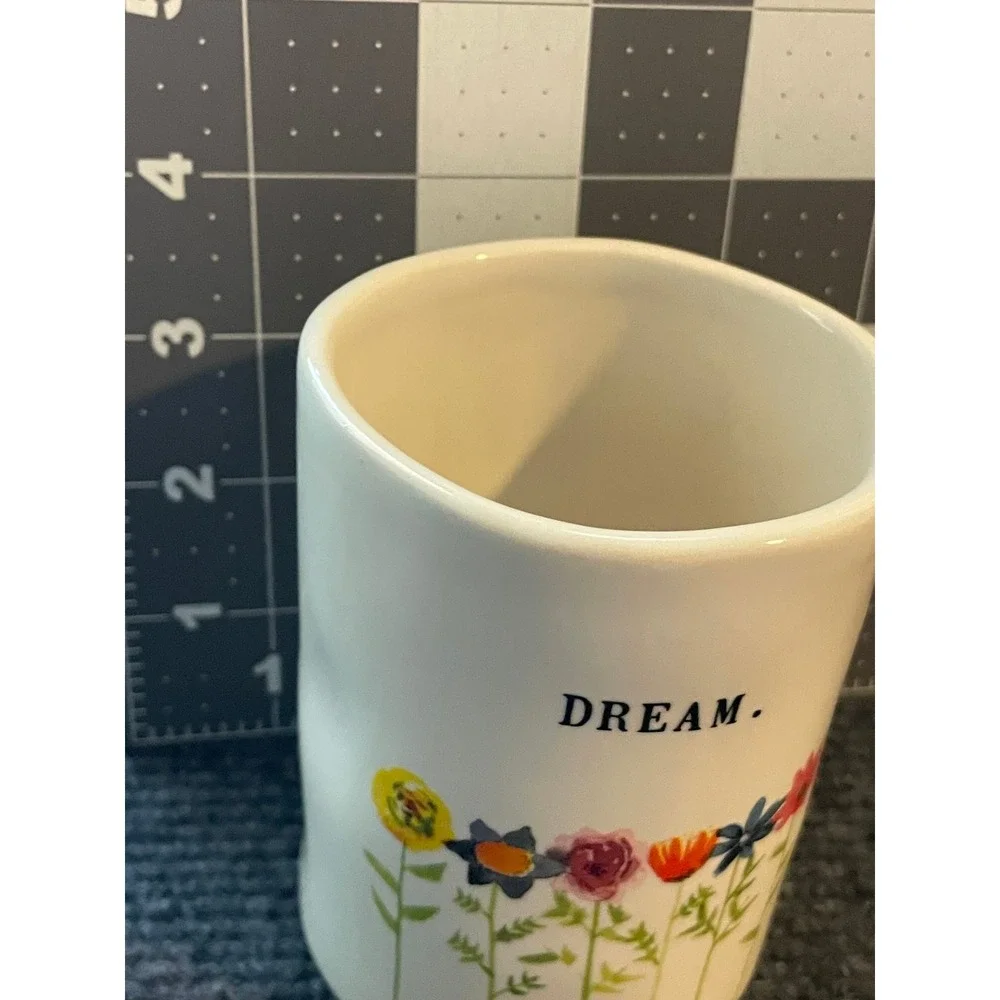 Rae Dunn Dream Wildflower Ceramic Tumbler Pencil Cup Magenta Artisan Collection